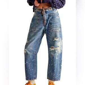 Free People Moxie Low Slung Pull On Barrel Pant